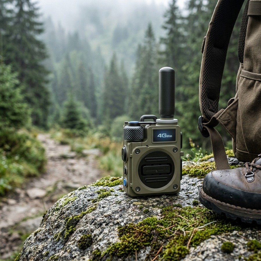 Walkie talkie with compass and adventure gear