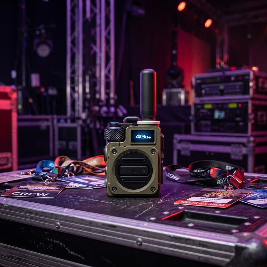 Walkie talkie backstage at live event