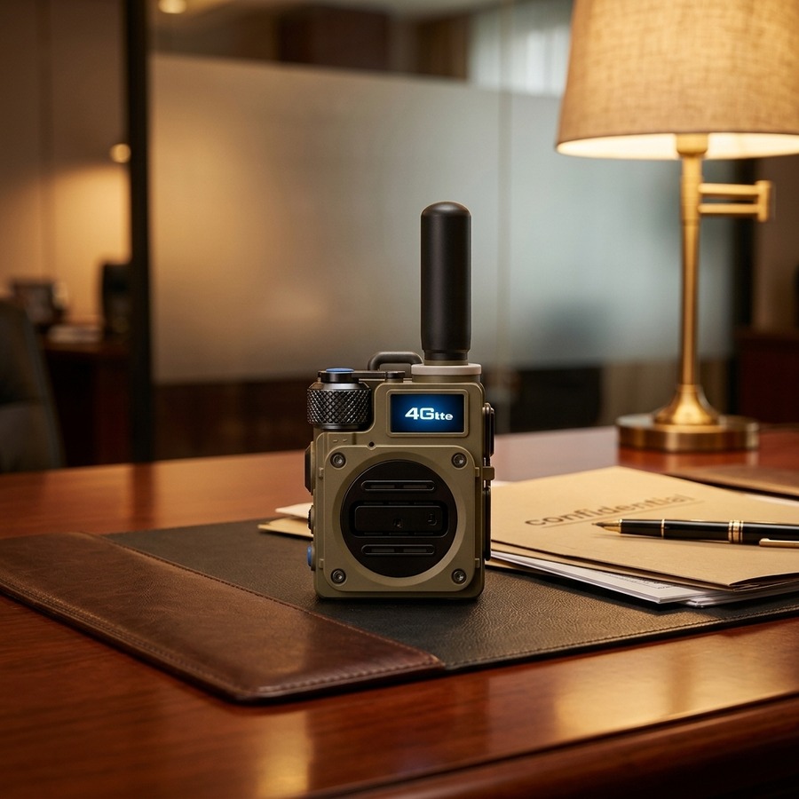 Walkie talkie on private office desk